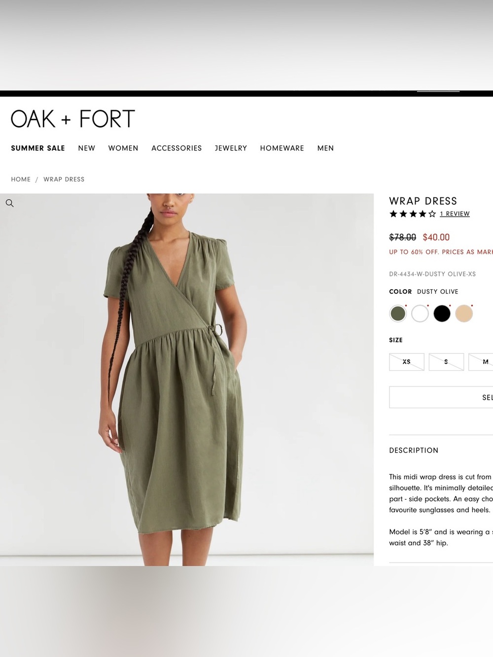 Oak and Fort black wrap dress